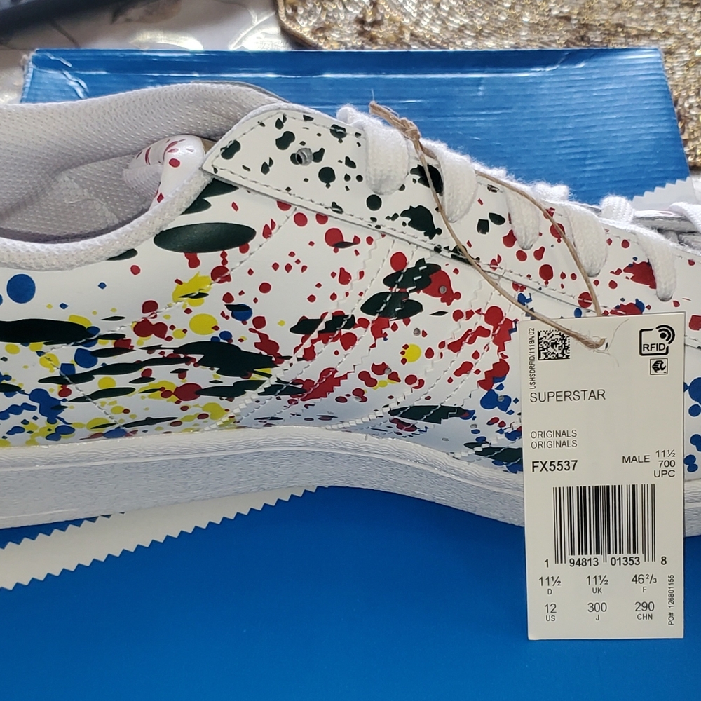 Adidas Red and Blue Sneakers Vibrant Design